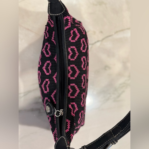 The Sak Knit Black and Pink Heart Shoulder Bag - Picture 6 of 12